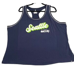 Seattle Seahawks Women's Tank Top 3XL Fanatics NFL Racerback Navy Blue NWT